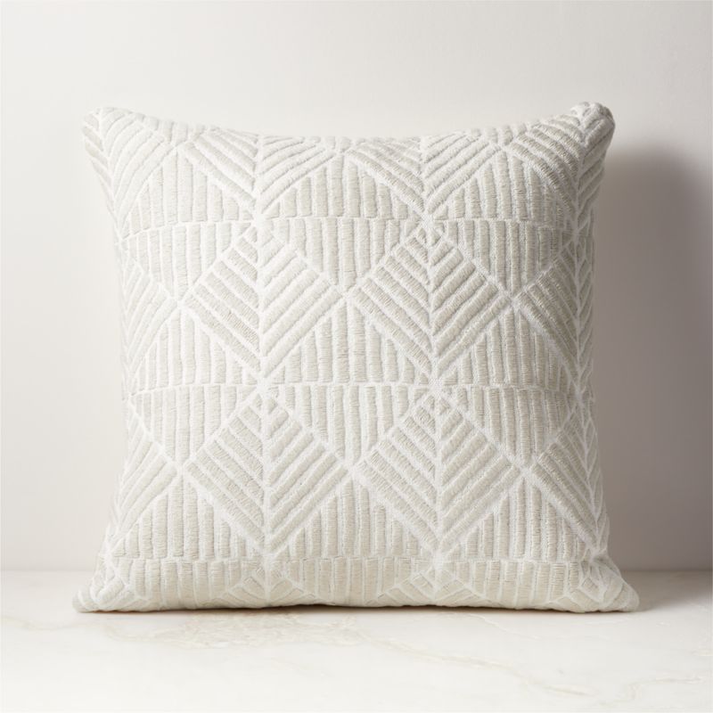 View Network Grey Linen Throw Pillow with Down-Alternative Insert 20"x20" by Ackerman details