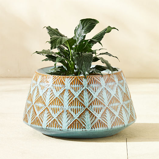 Network Arctic Blue Ceramic Indoor/Outdoor Planter Small by Ackerman