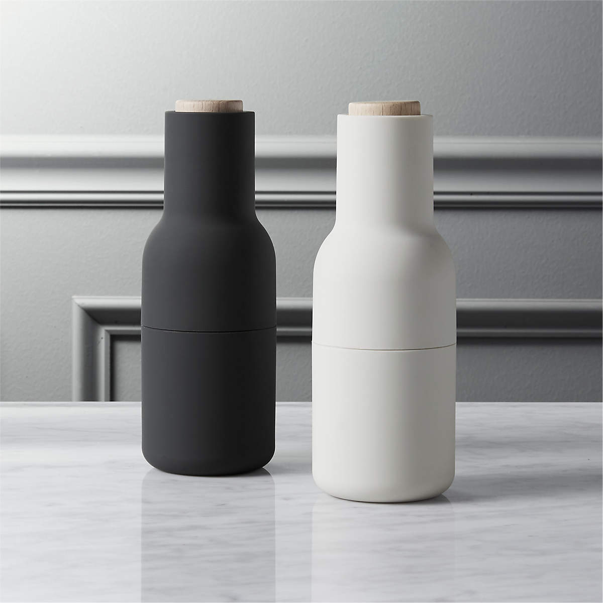 2-Piece Neutral Modern Salt and Pepper Grinder Set + Reviews | CB2