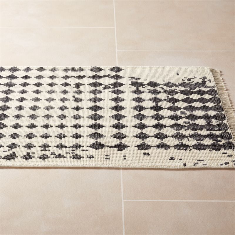 Neutro Hand-Knotted Black and Warm White Abstract New Zealand Wool Runner Rug 2.5'x8' - image 2 of 4