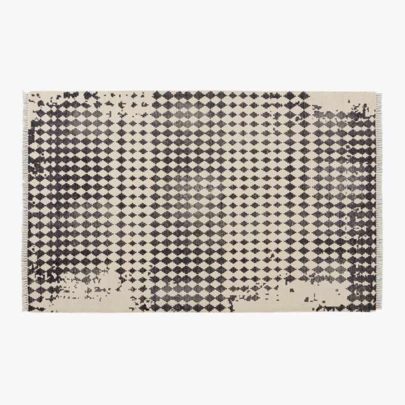 Neutro Hand-Knotted Black and Warm White Abstract New Zealand Wool Area Rug 5'x8' - image 0 of 4