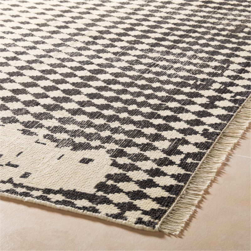 Neutro Hand-Knotted Black and Warm White Abstract New Zealand Wool Area Rug 10'x14' - image 3 of 4