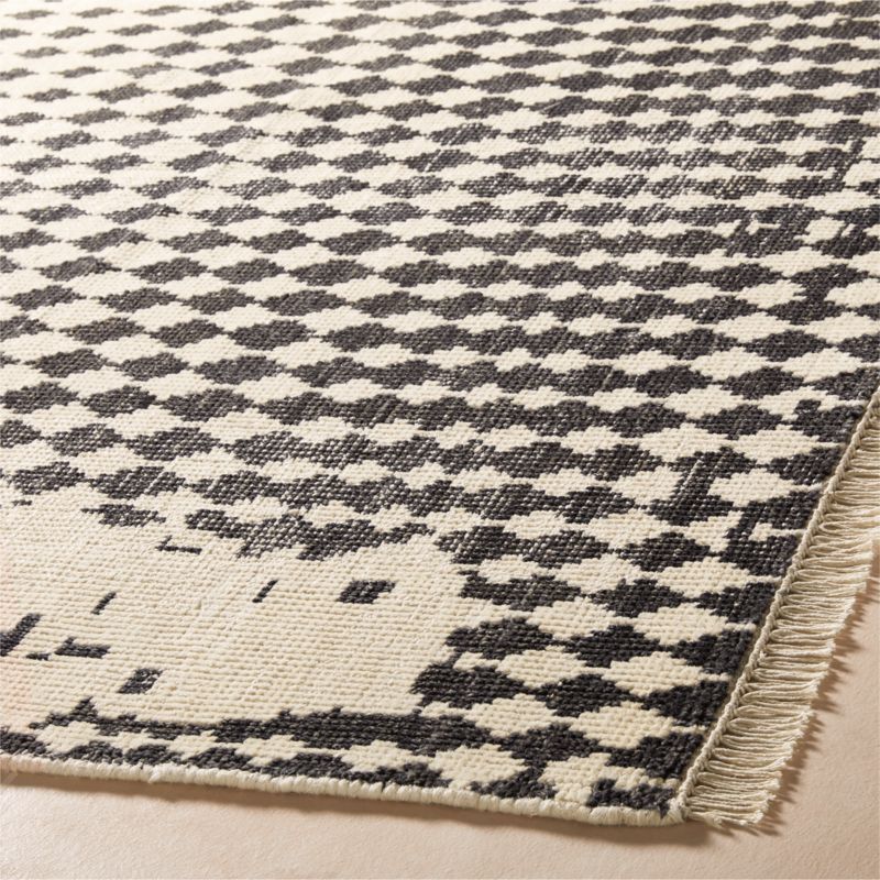 Neutro Hand-Knotted Black and Warm White Abstract New Zealand Wool Area Rug 10'x14' - image 2 of 4