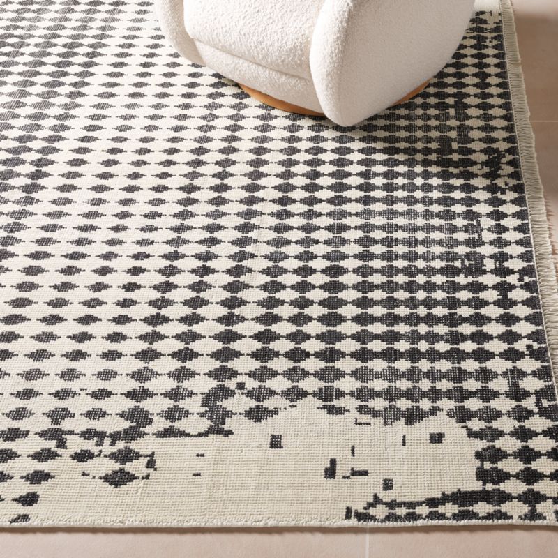 Neutro Hand-Knotted Black and Warm White Abstract New Zealand Wool Area Rug 10'x14' - image 3 of 4