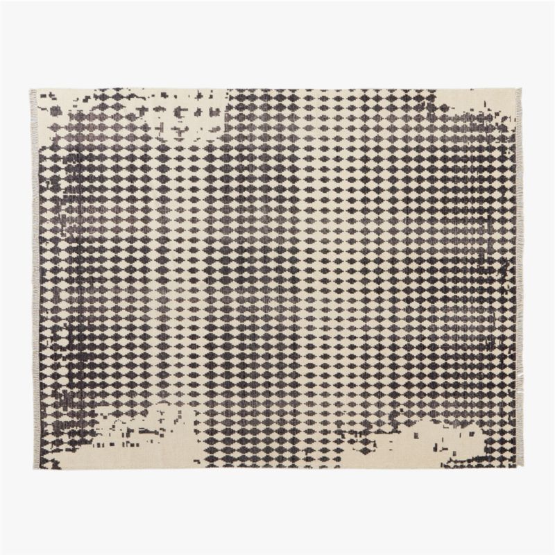 Neutro Hand-Knotted Black and Warm White Abstract New Zealand Wool Area Rug 8'x10' - image 0 of 4