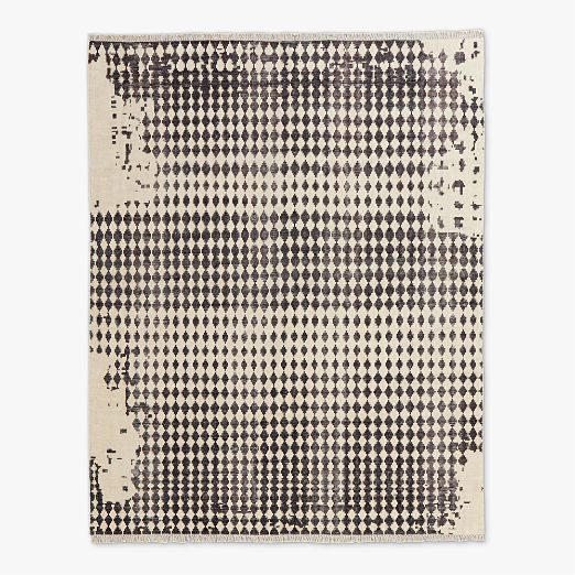 Neutro Black and Warm White Abstract Hand-Knotted New Zealand Wool Area Rug