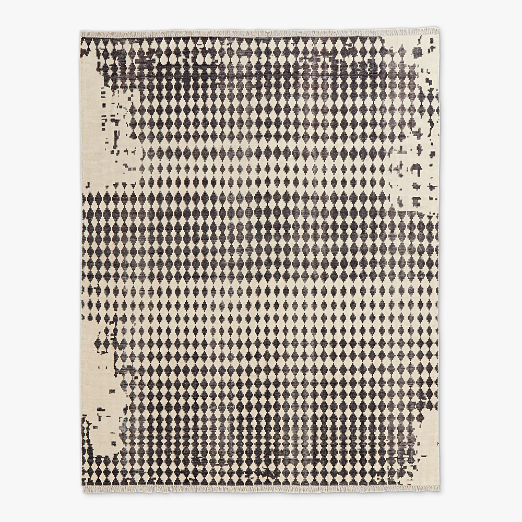 Neutro Hand-Knotted Black and Warm White Abstract New Zealand Wool Area Rug