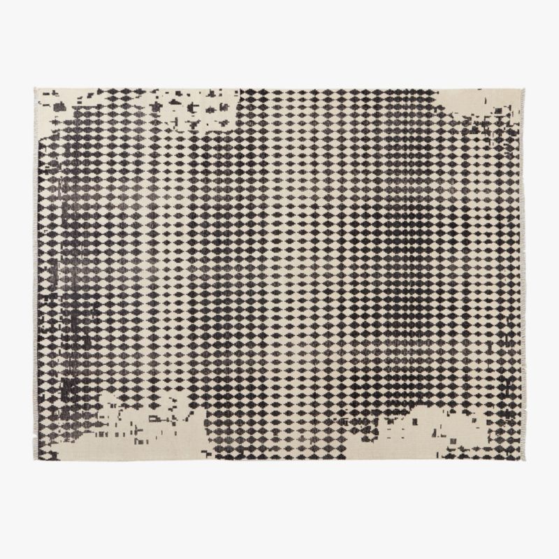 Neutro Hand-Knotted Black and Warm White Abstract New Zealand Wool Area Rug 9'x12' - image 0 of 4