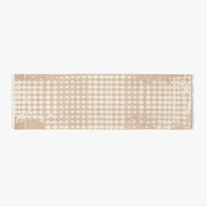 Neutro Hand-Knotted Sand and Warm White Abstract New Zealand Wool Runner Rug 2.5'x8' - image 0 of 4