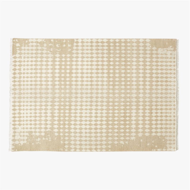 Neutro Hand-Knotted Sand and Warm White Abstract New Zealand Wool Area Rug 6'x9' - image 0 of 3