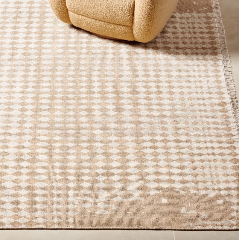 Neutro Hand-Knotted Sand and Warm White Abstract New Zealand Wool Area Rug 5'x8' - image 2 of 3