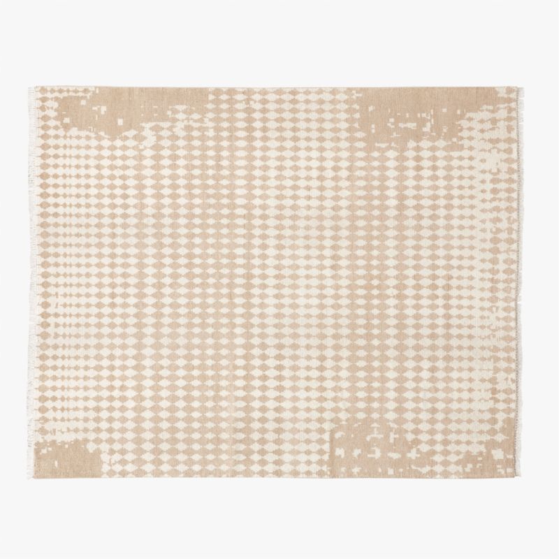 Neutro Hand-Knotted Sand and Warm White Abstract New Zealand Wool Area Rug 8'x10' - image 0 of 4