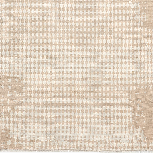 Neutro Hand-Knotted Sand and Warm White Abstract New Zealand Wool Rug Swatch 12"x12"