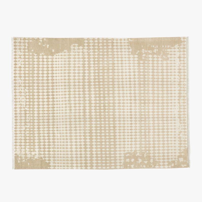 Neutro Hand-Knotted Sand and Warm White Abstract New Zealand Wool Area Rug 9'x12' - image 0 of 4