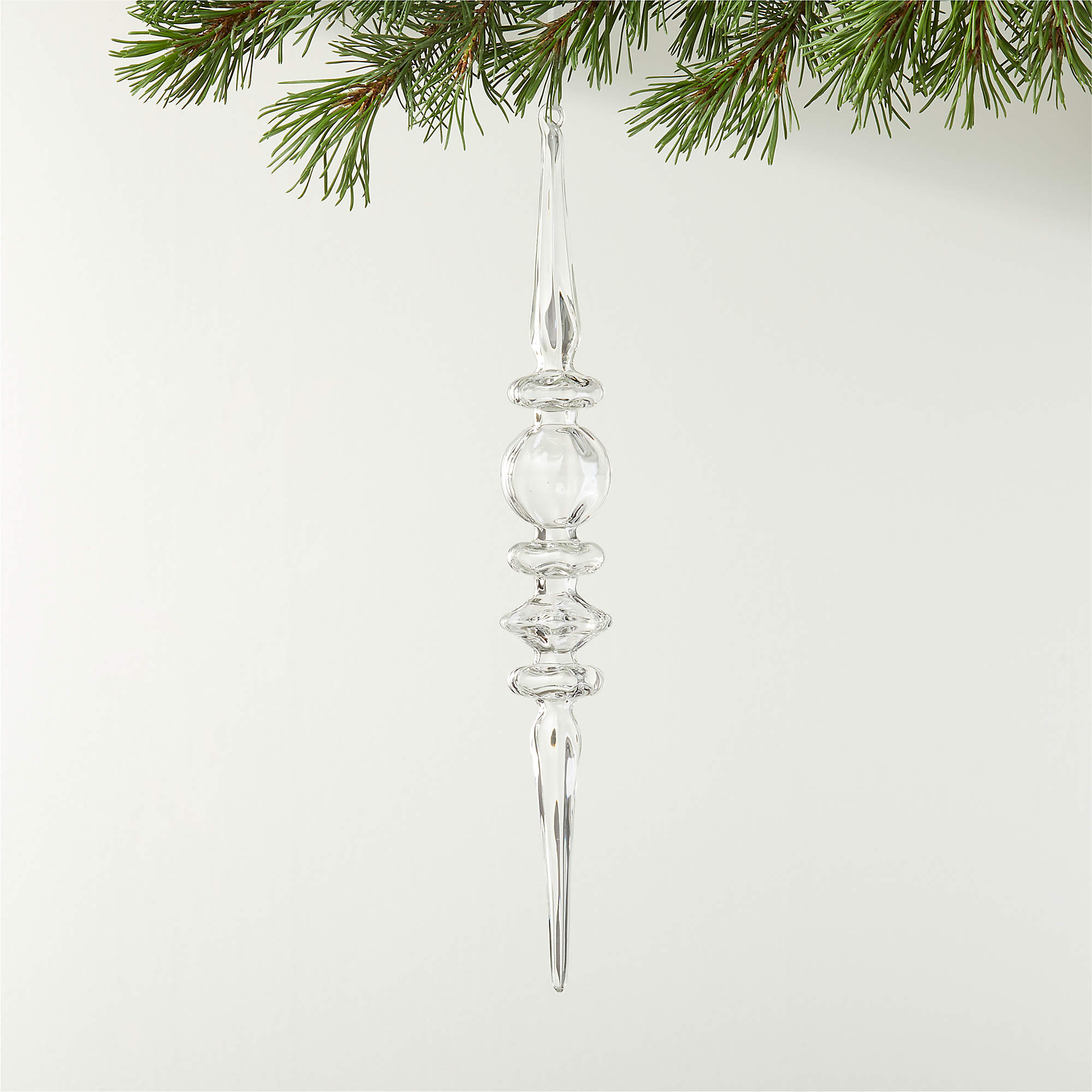 Neve Glass Icicle Christmas Tree Ornaments CB2