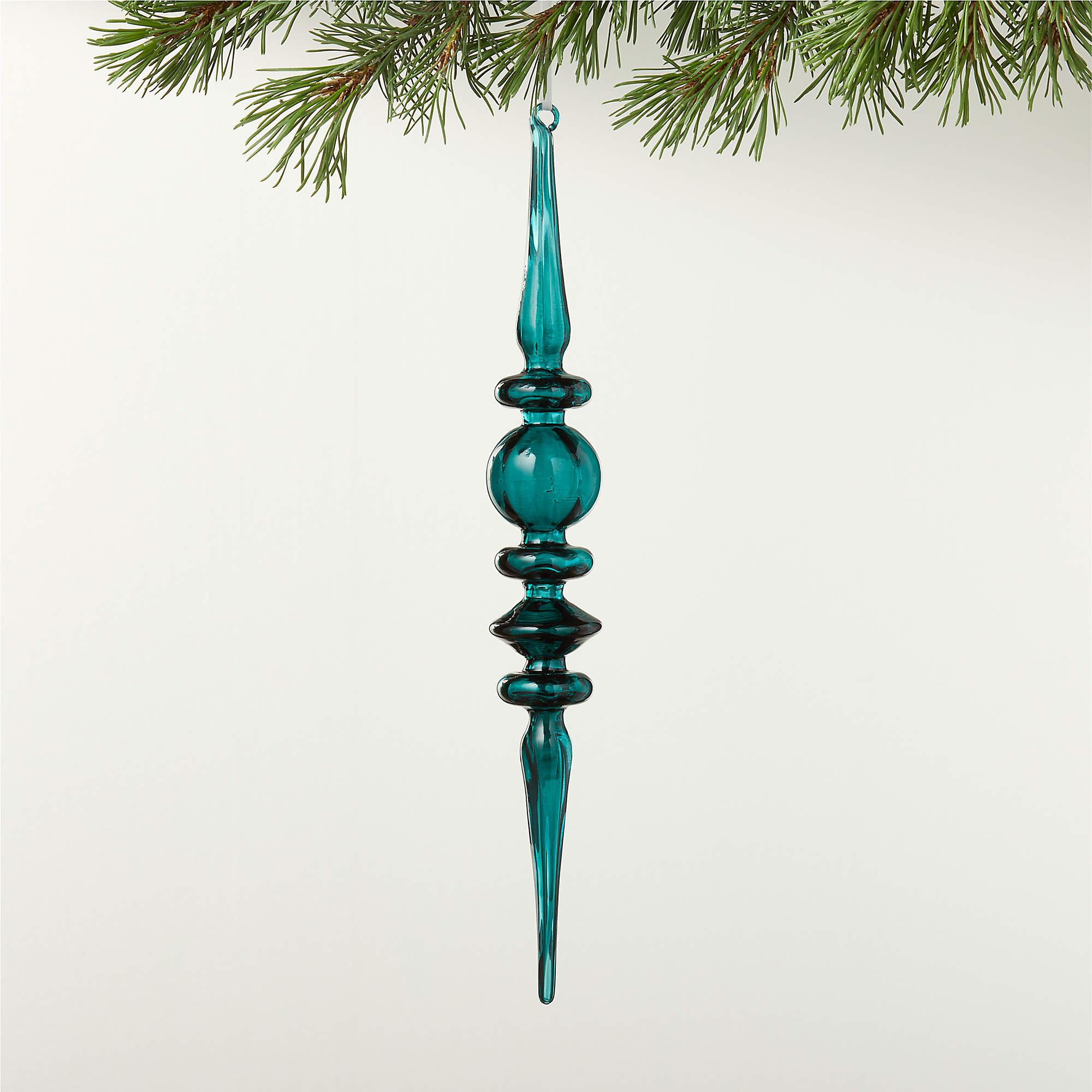 Neve Glass Icicle Christmas Tree Ornaments CB2