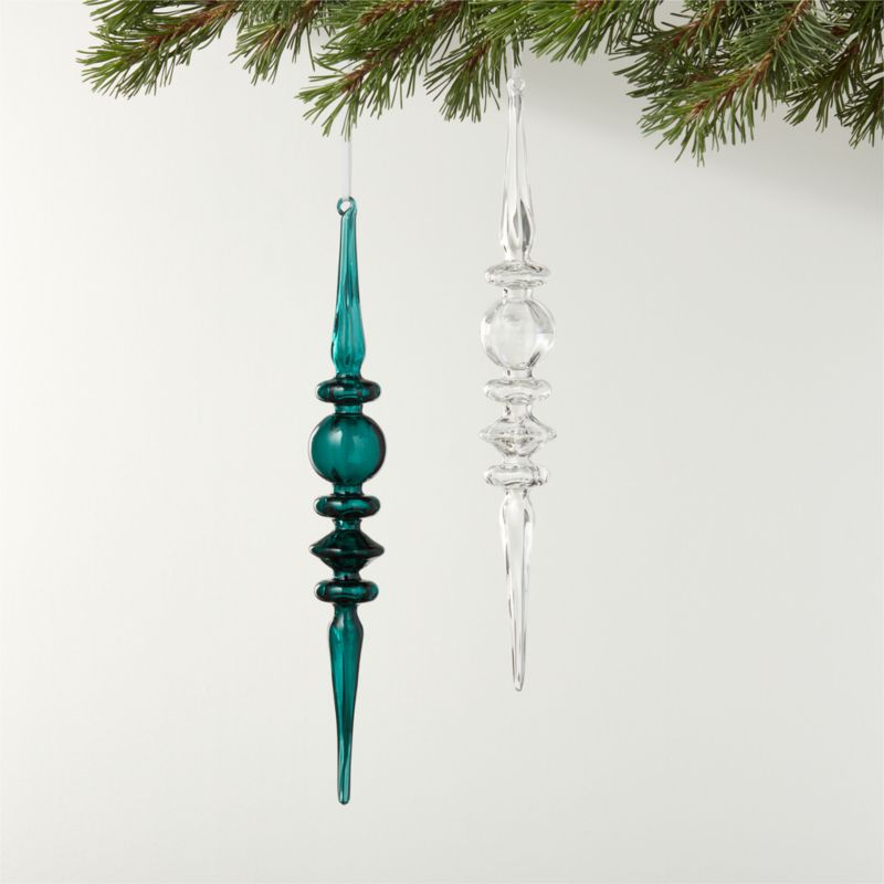 Neve Glass Icicle Christmas Tree Ornaments - image 0 of 2