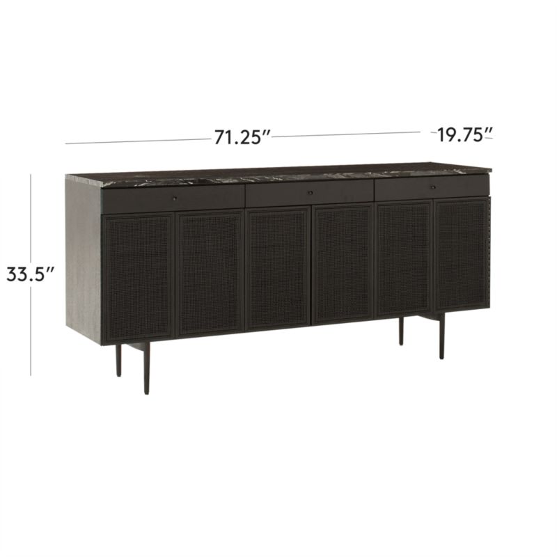 View New England 71" Black Ebonized Oak Wood Console Table Cabinet Model 7706 by Paul McCobb - image 3 of 11