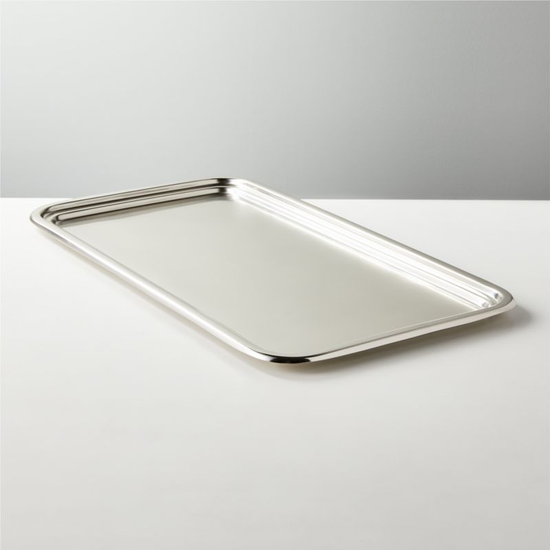 View Newman Rectangular Pewter Stainless Steel Bar Tray details