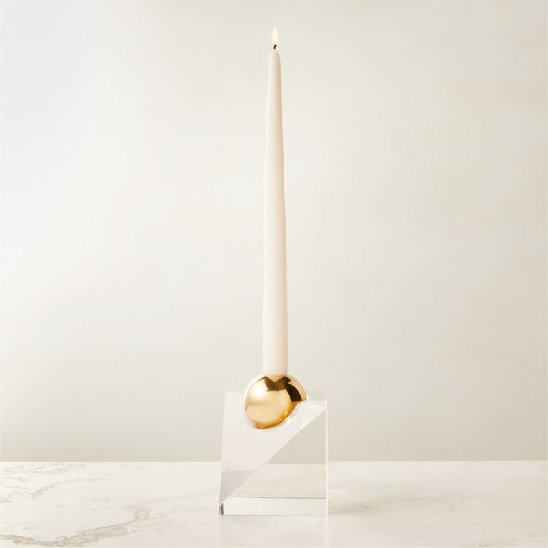 Newton Crystal Glass Ball Taper Candle Holder - image 0 of 7