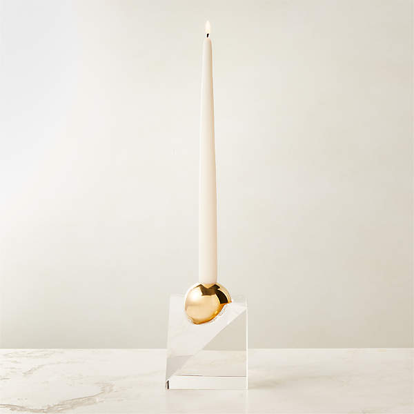 Newton Crystal Glass Ball Taper Candle Holder + Reviews | CB2