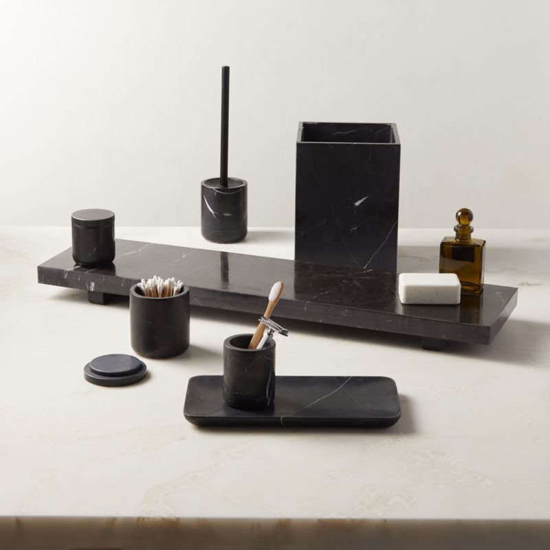 Nexus Black Marble Bath Accessories | CB2