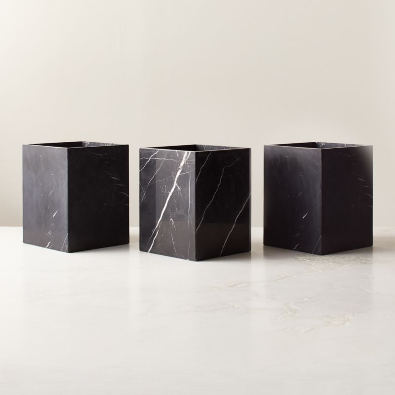 Nexus Black Marble Wastebasket - image 3 of 5