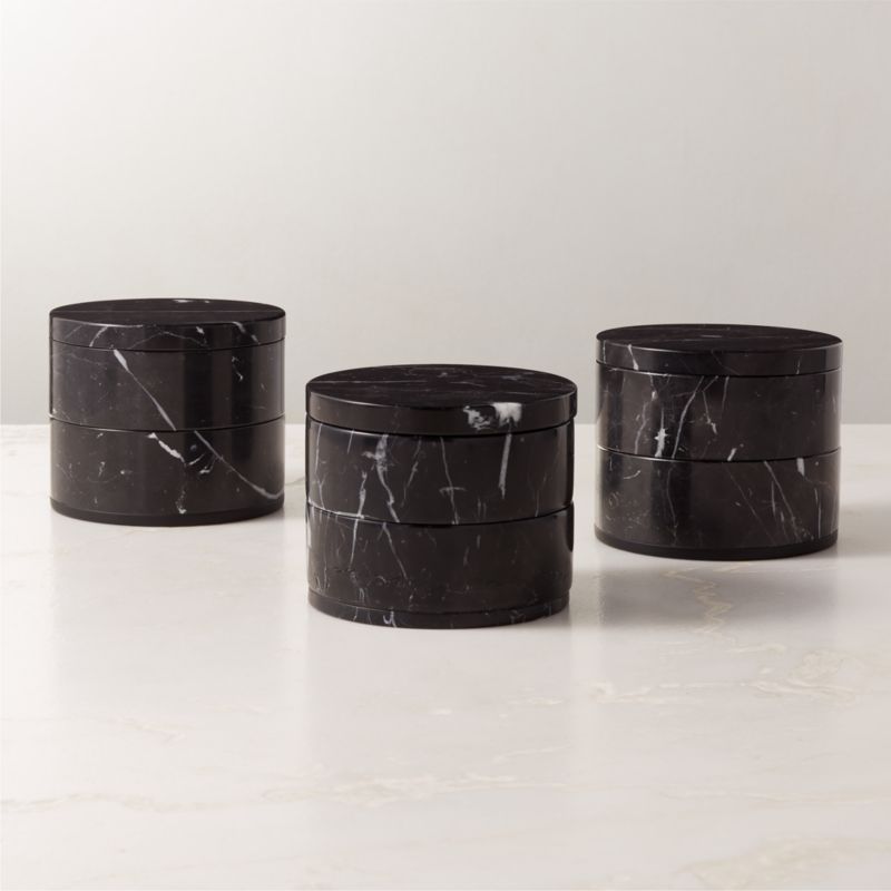 Nexus Black Marble Two-Tier Storage Box - image 3 of 6