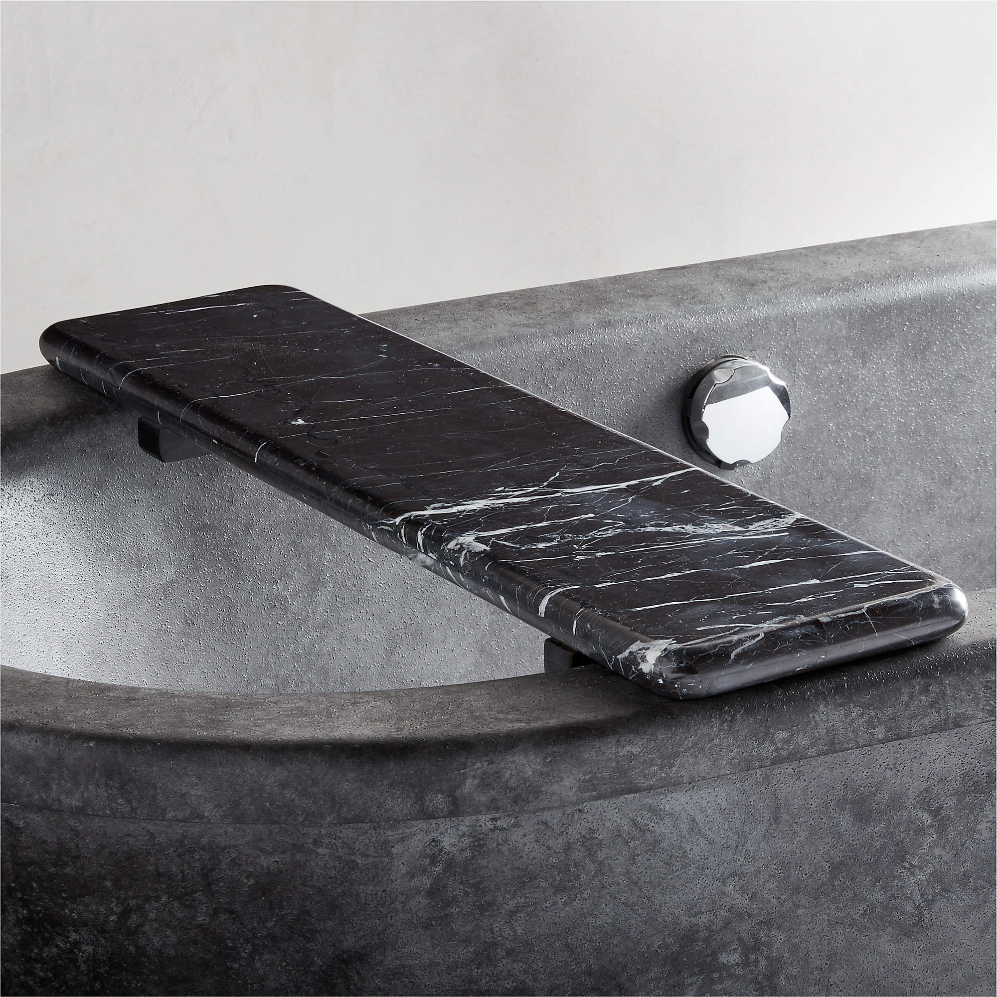 Nexus Black Marble Bath Caddy + Reviews CB2 Canada