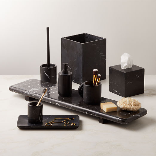 Nexus Black Marble Bath Accessories