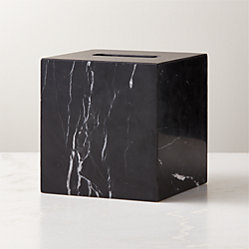 Nexus Black Marble Tissue Box Cover