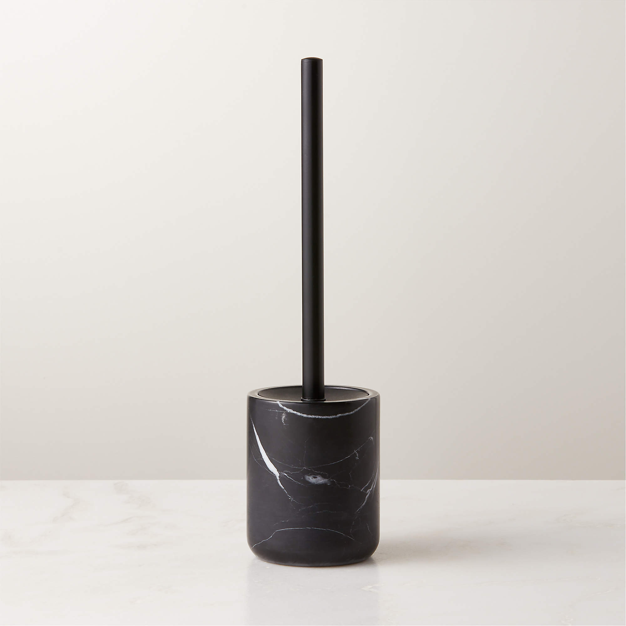 Nexus Black Marble Toilet Brush + Reviews CB2