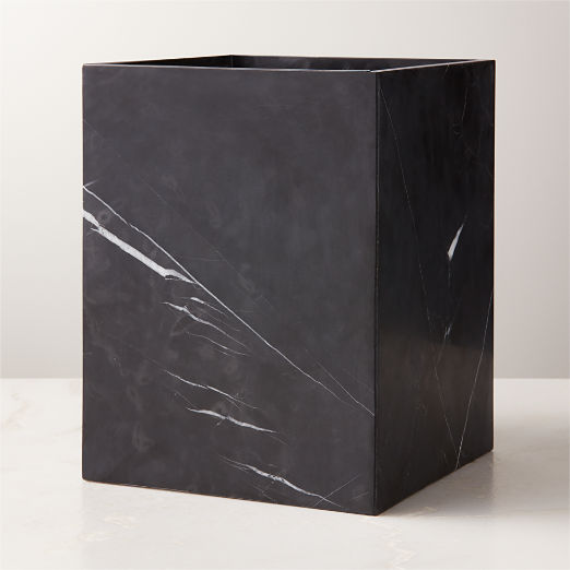 Nexus Black Marble Wastebasket