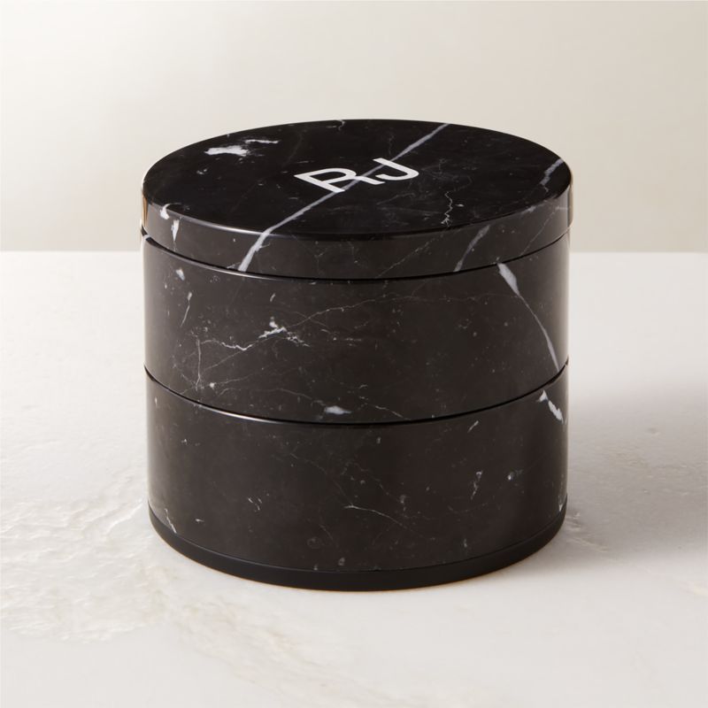 Nexus Black Marble Two-Tier Storage Box - image 1 of 6