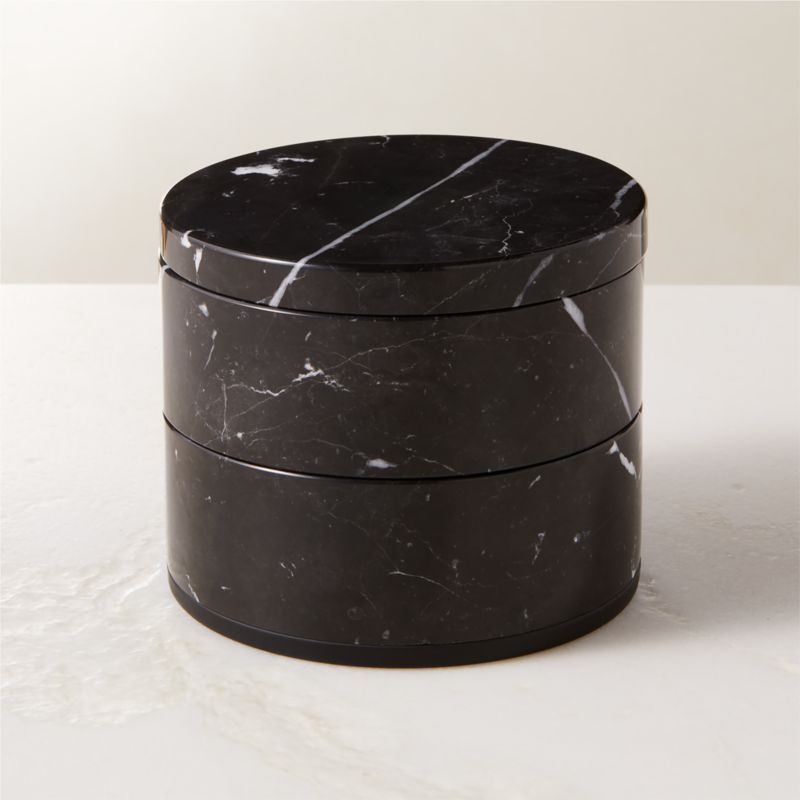 View Nexus Black Marble Two-Tier Storage Box details