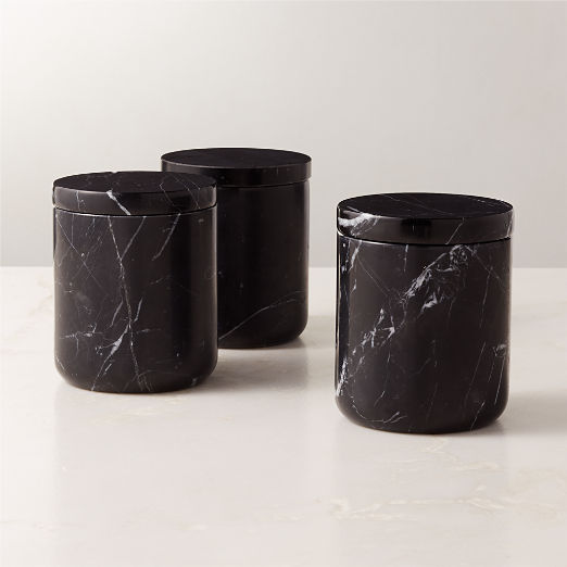 Nexus Large Black Marble Canister