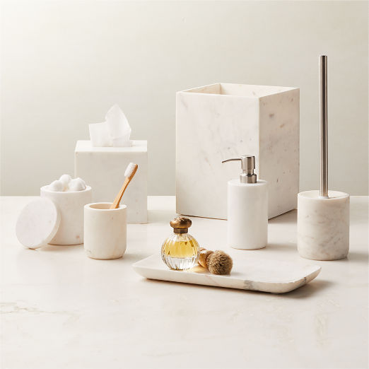 Nexus White Marble Bath Accessories