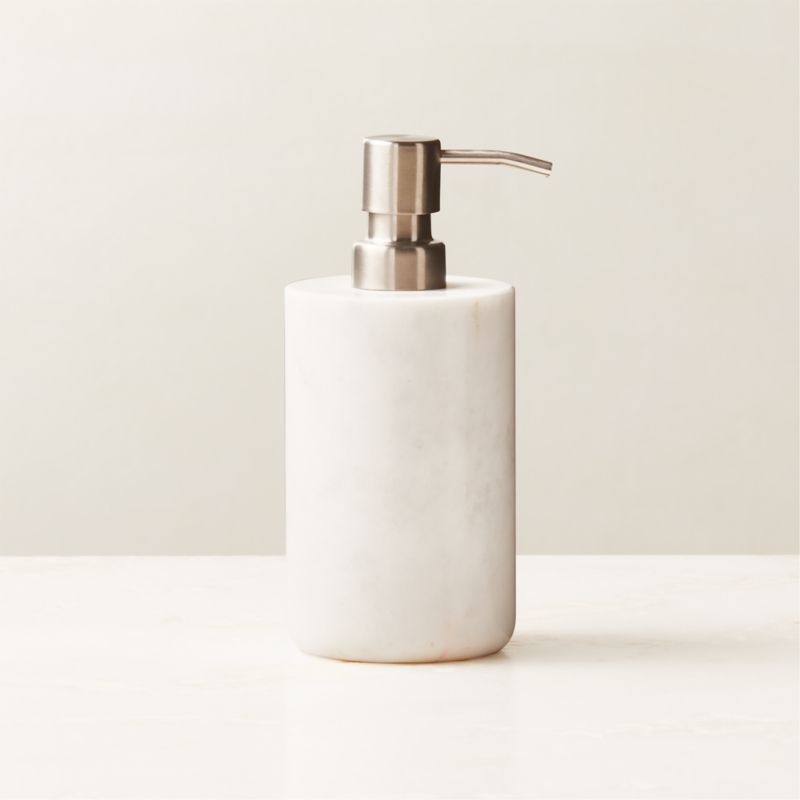 White Marble Dish Soap and Lotion Tray - Hudson Grace