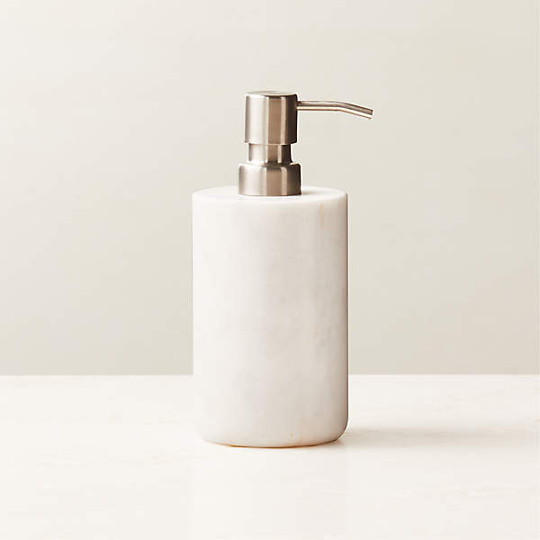 Nexus White Marble Bath Accessories, CB2