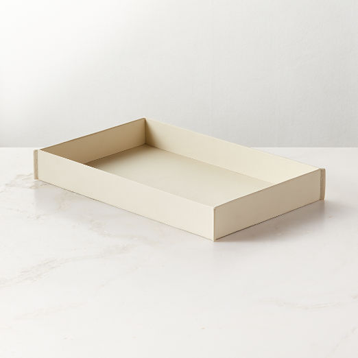 Nezzo White Leather Letter Tray