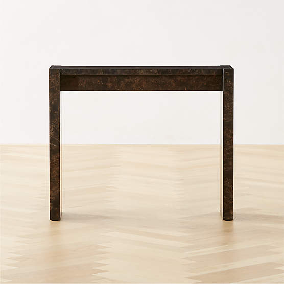 Niche 34" Black Burl Wood Console Table