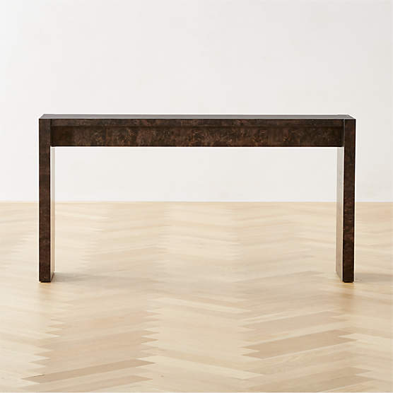 Niche 54" Black Burl Wood Console Table