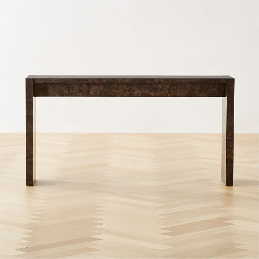 Niche 54" Black Burl Wood Console Table