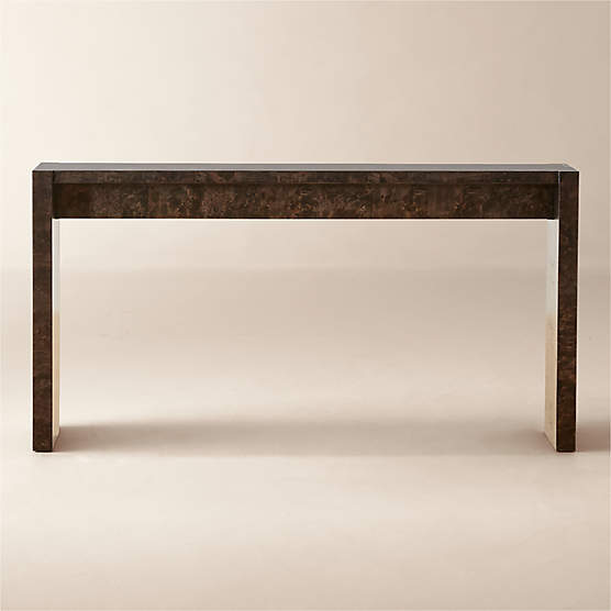 Niche 54" Black Burl Wood Console Table