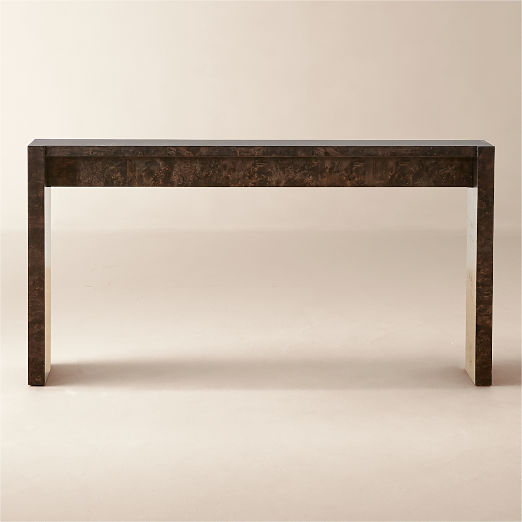 Niche 54" Black Burl Wood Console Table