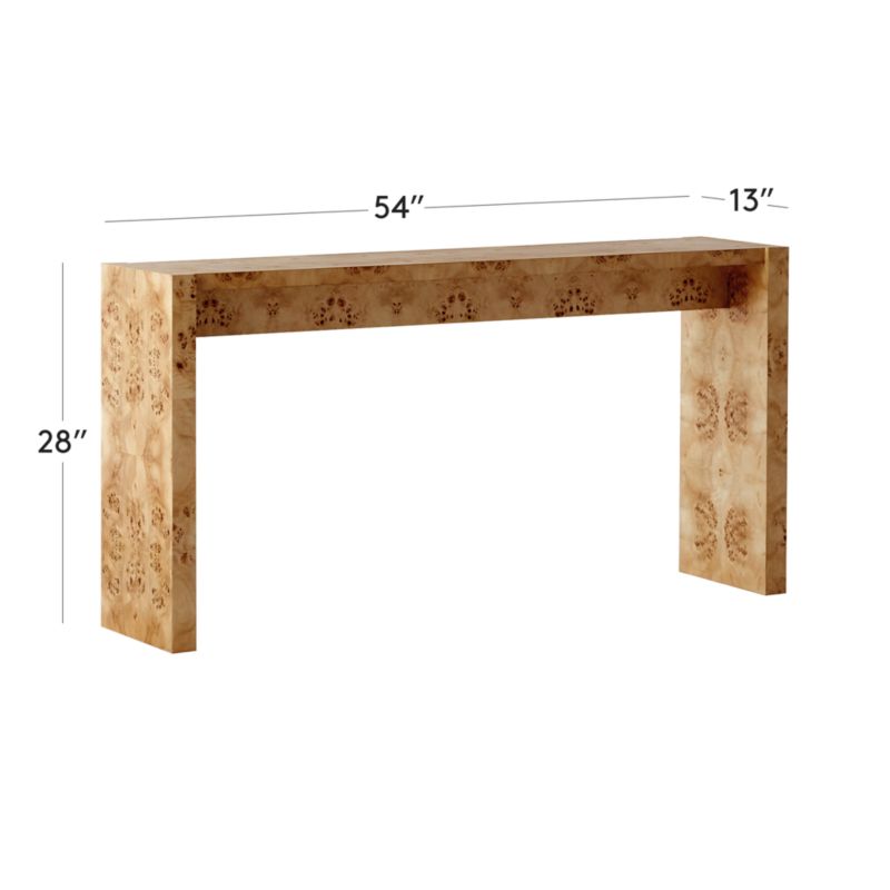 View Niche 54" Neutral Burl Wood Console Table - image 3 of 9