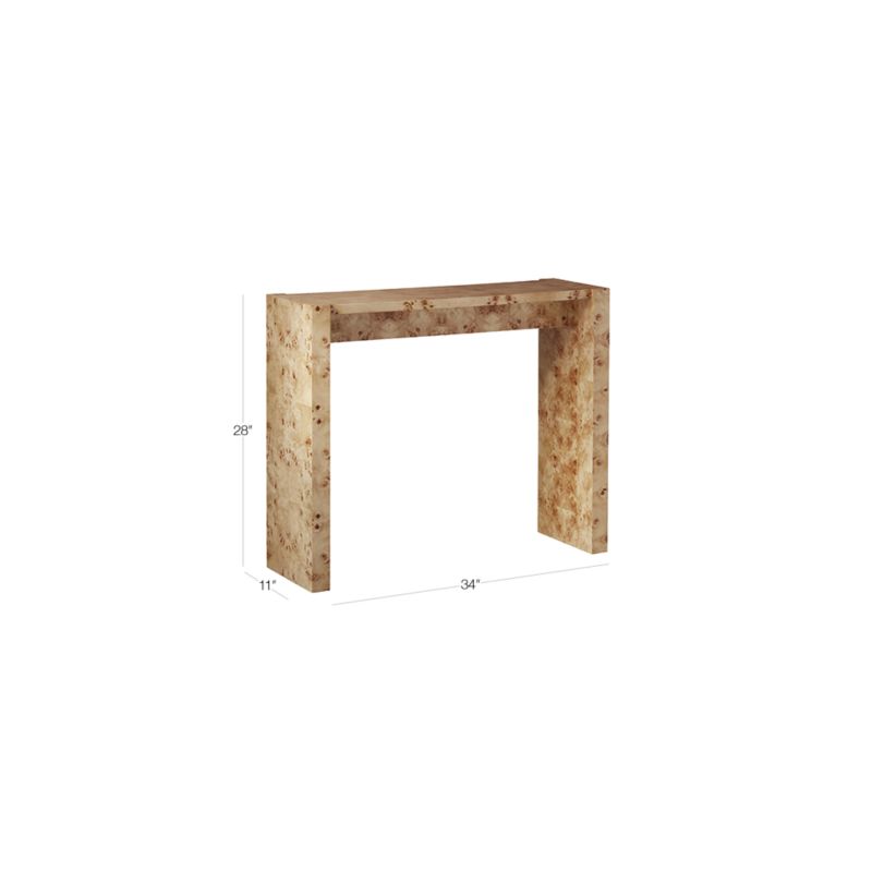 View Niche 34" Neutral Burl Wood Console Table - image 3 of 12