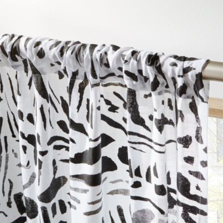 Nico Black and White Print Curtain Panel 48"x84"