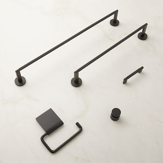 Nicolo Knurled Black Towel Bars