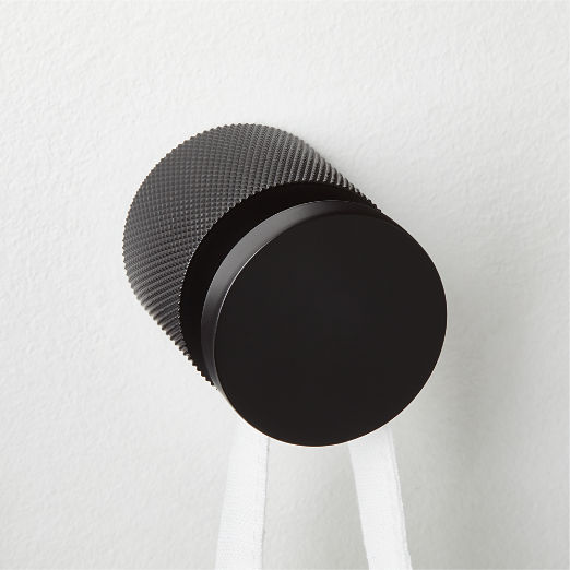 Nicolo Knurled Black Wall Hook